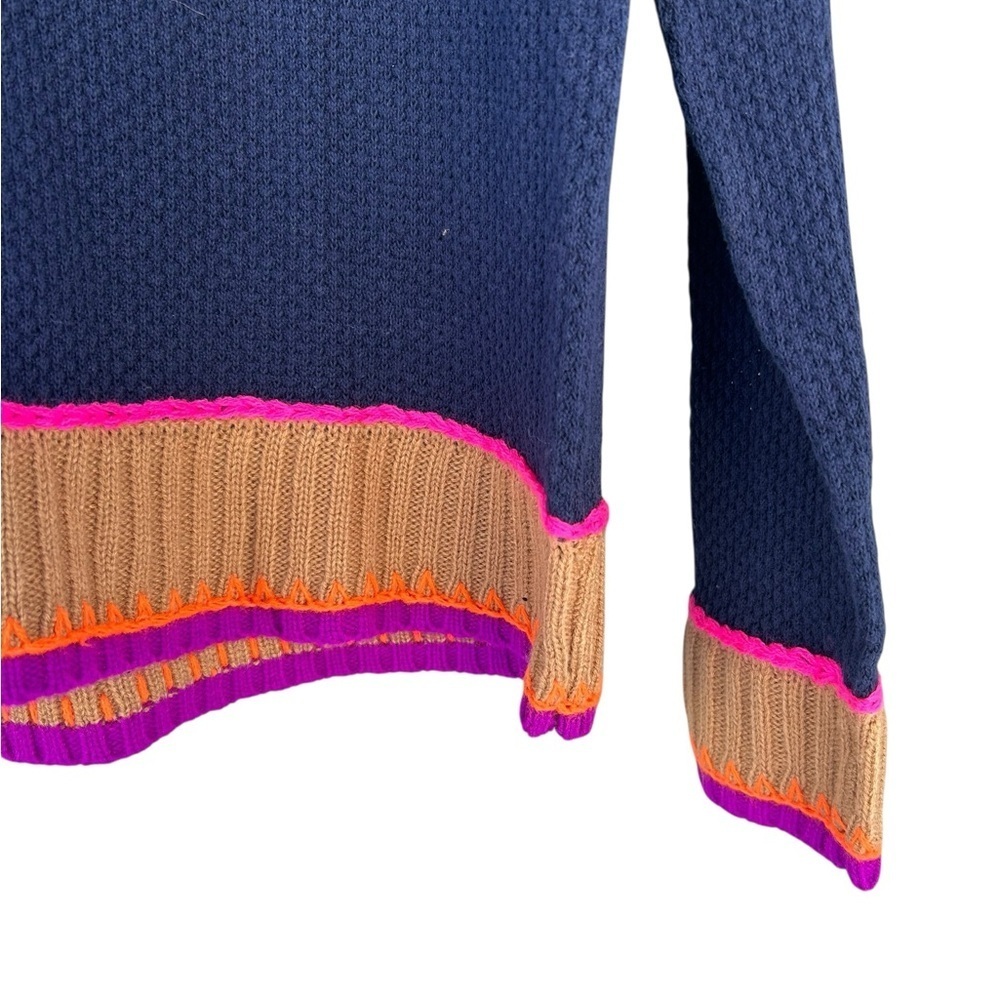 Lisa Todd Border Order Sweater - 100% Cotton - Size Small - Whipstitch Detail - Picture 5 of 9